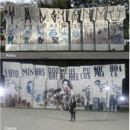 Grafite combate o vandalismo na Praça Afonso Botelho - Curitiba PR